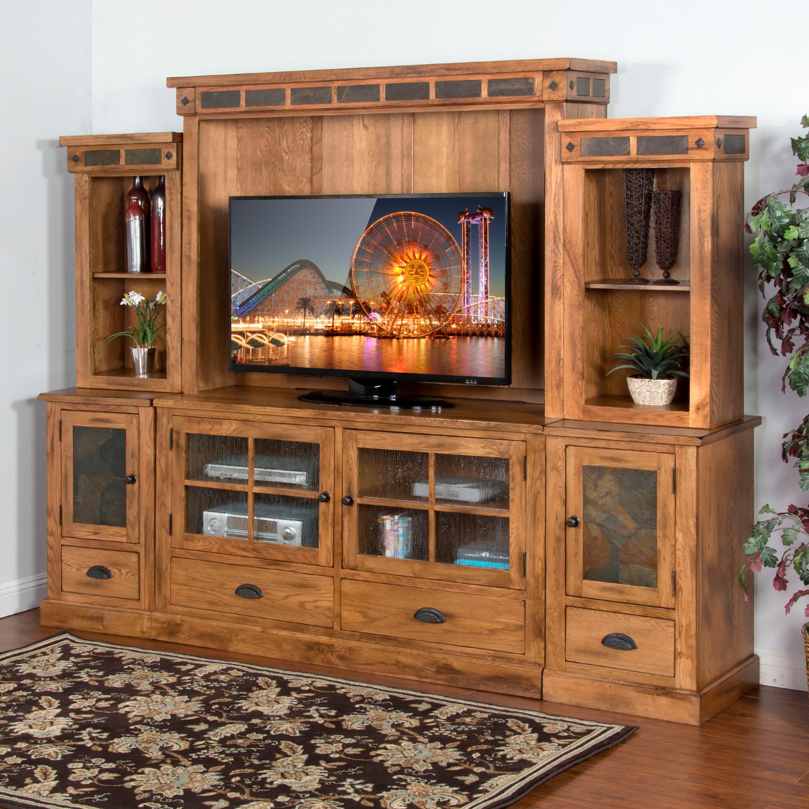 Cheap Entertainment Center with Fireplace Elegant Sunny Designs Sedona 63 In Entertainment Center Rustic Oak