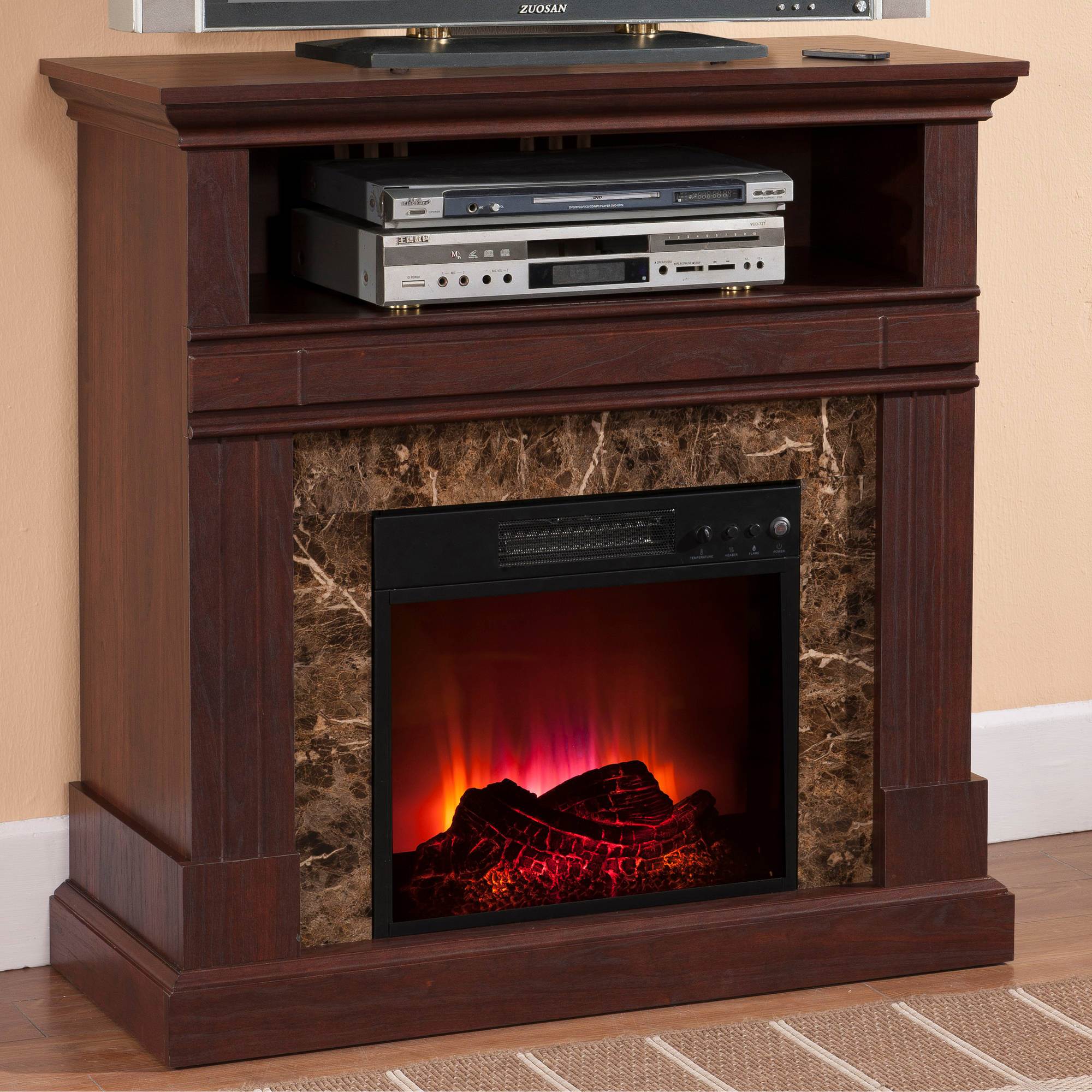 prokonian with corner electric fireplace tv stand