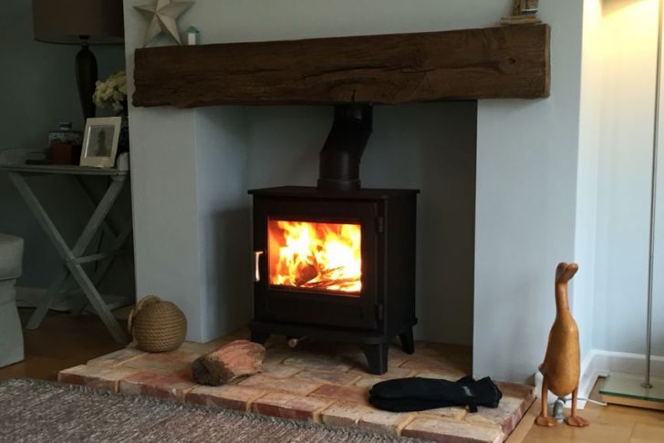 Chesney Fireplace New Chesney Log Burner Timber Effect Beam Grey Rug Reclaimed