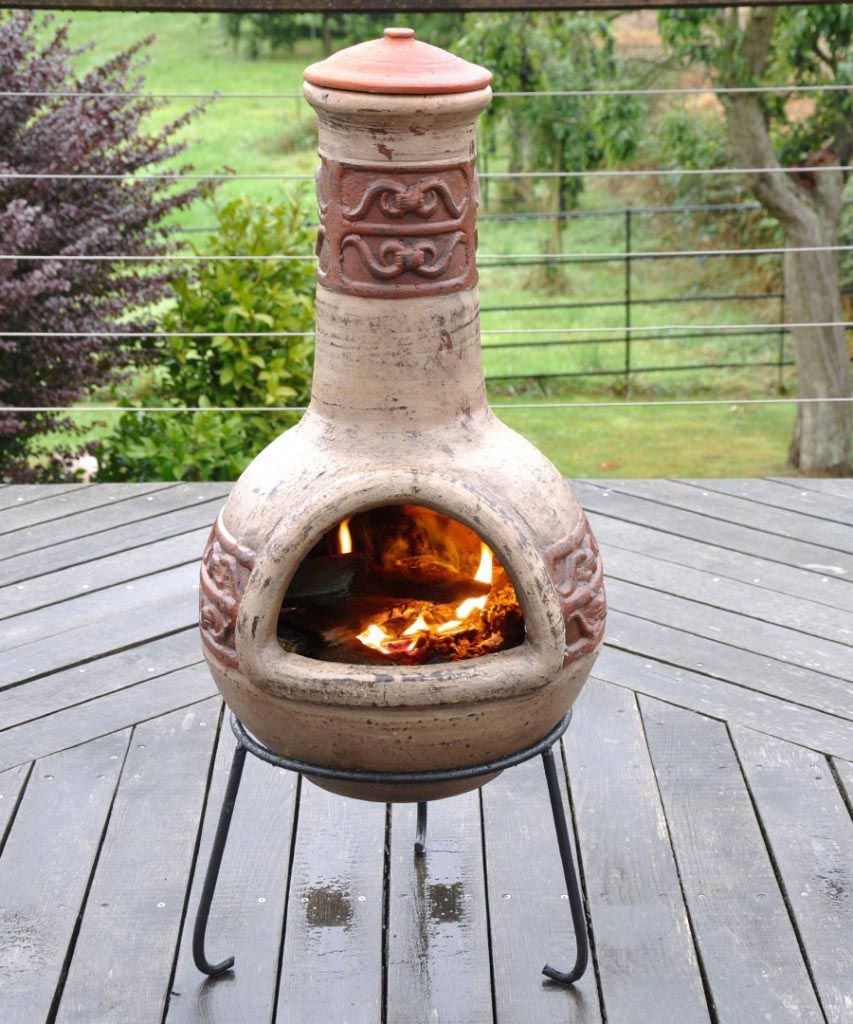 Chiminea Clay Outdoor Fireplace Beautiful Unique Clay Chiminea