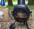 Chiminea Clay Outdoor Fireplace Unique Black Steel Extra Chiminea with Grill