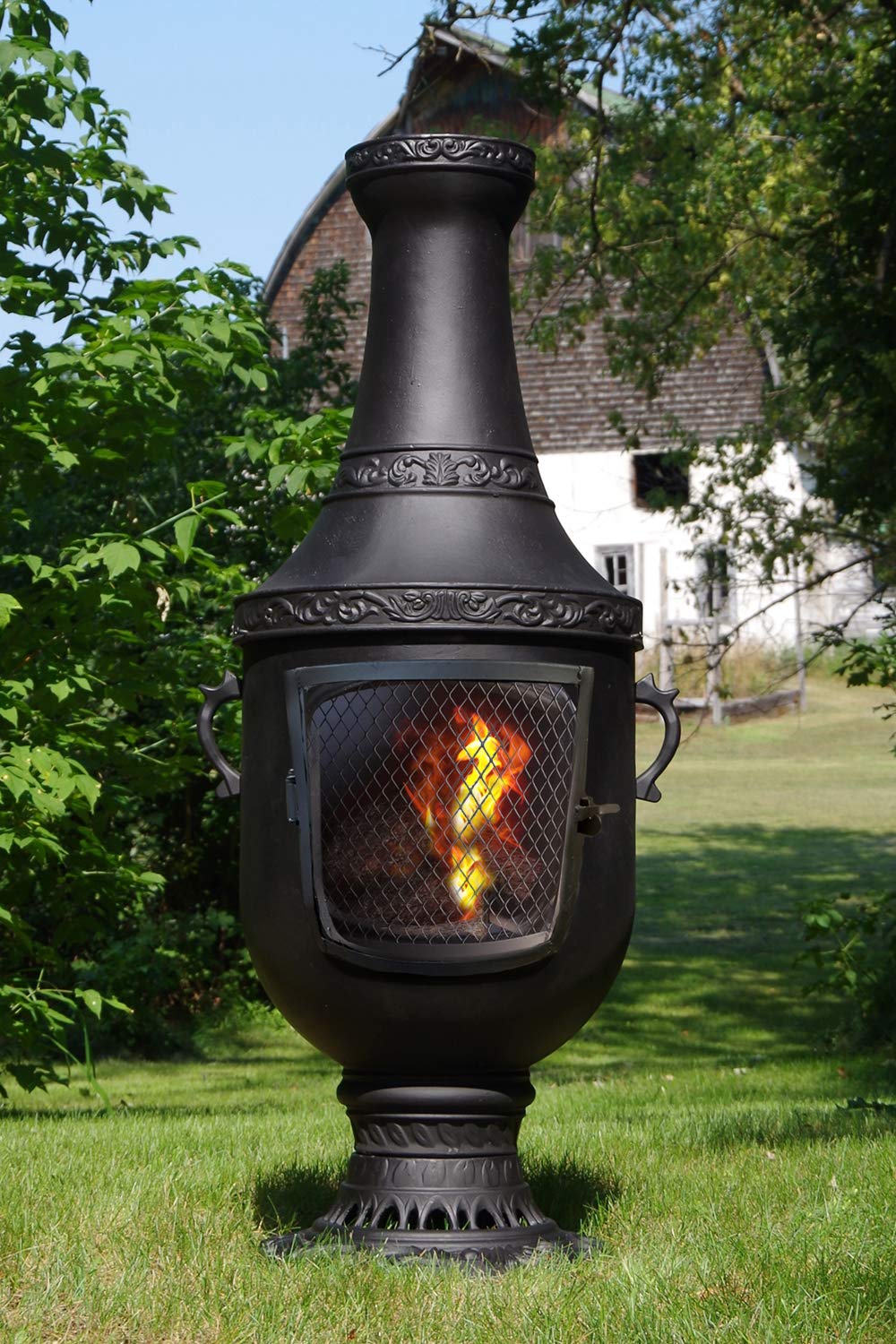 The Venetian Grill & Oven Chiminea in Charcoal CAST Aluminum 71rnDIy8waL SL1500