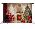 Christmas Fireplace Beautiful Background Foto Studio 7x5ft Red Christmas Tree Gift Chair
