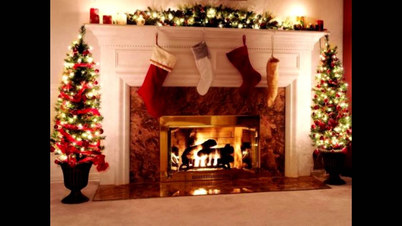 Christmas Fireplace Elegant New Christmas Fireplace Background