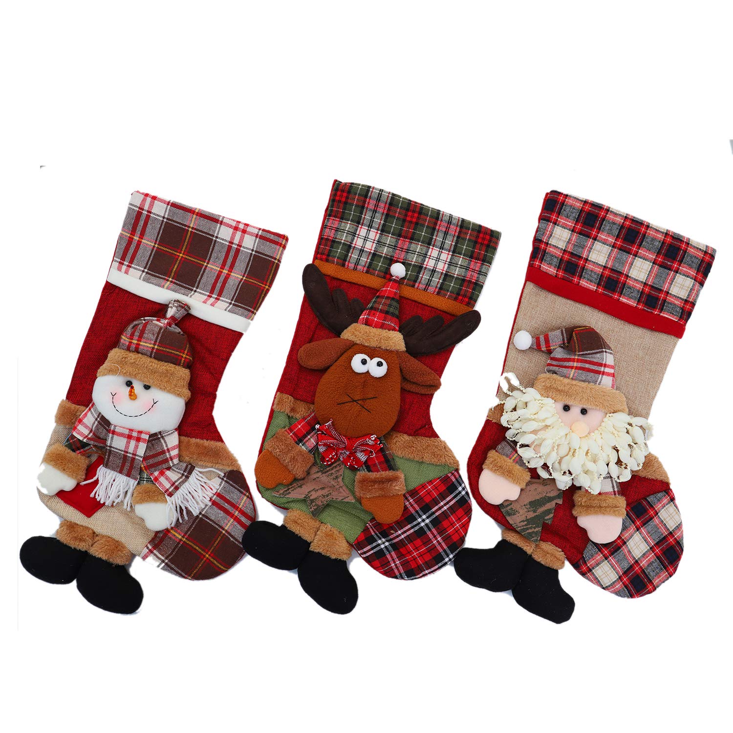 Christmas Stocking Holders for Fireplace Awesome Donbomely Christmas Stockings Holiday3d Hangers Holders 18 Inch Christmas Decorations Santa Claus Snowman Reindeer D