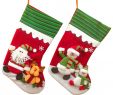 Christmas Stocking Holders for Fireplace Best Of 20" 2 Pack Plush 3d Applique Style Felt Christmas Stockings Adorable Detailed Designs Embroidered Edges Hanging Loops Includes Santa and Snowman