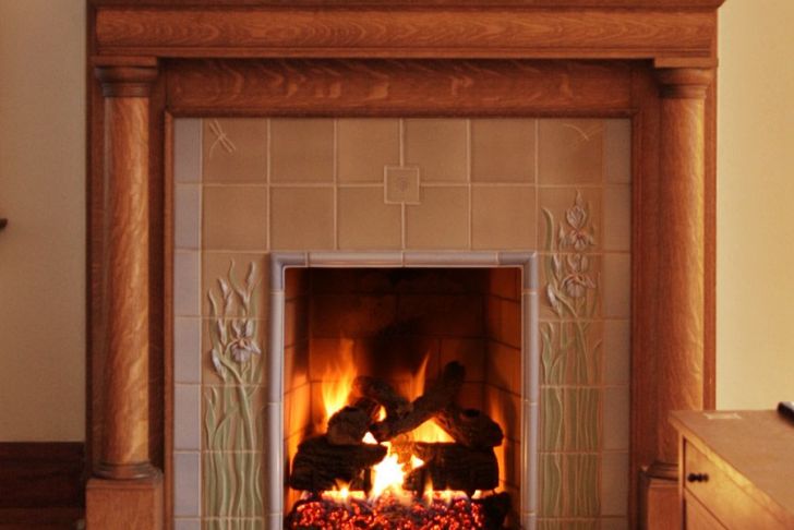 Cincinnati Fireplace Beautiful Rookwood Tile Adorning Existing Fireplace