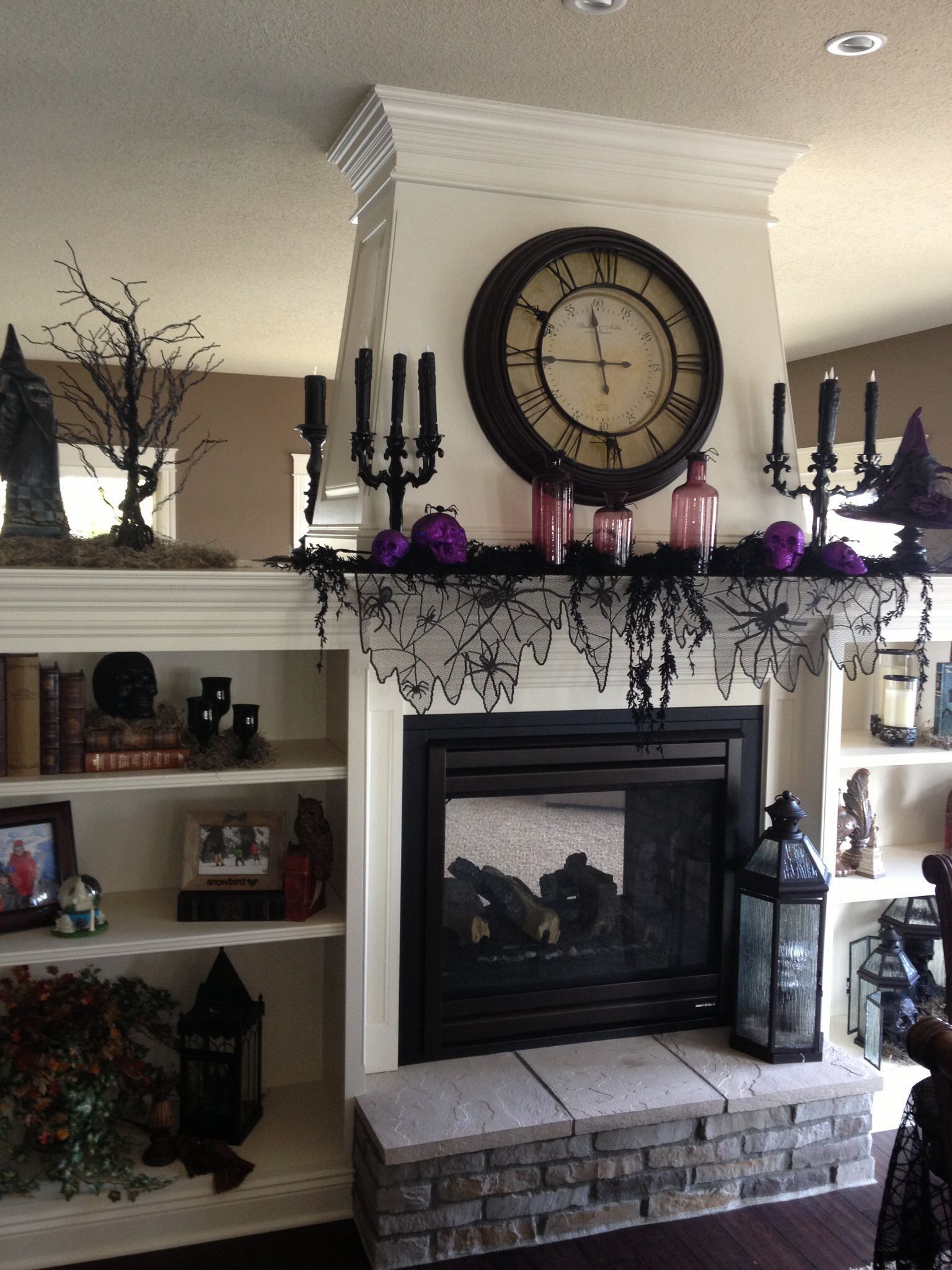 Clock Over Fireplace Inspirational 40 Incredible Halloween Fireplace Mantel Design Ideas