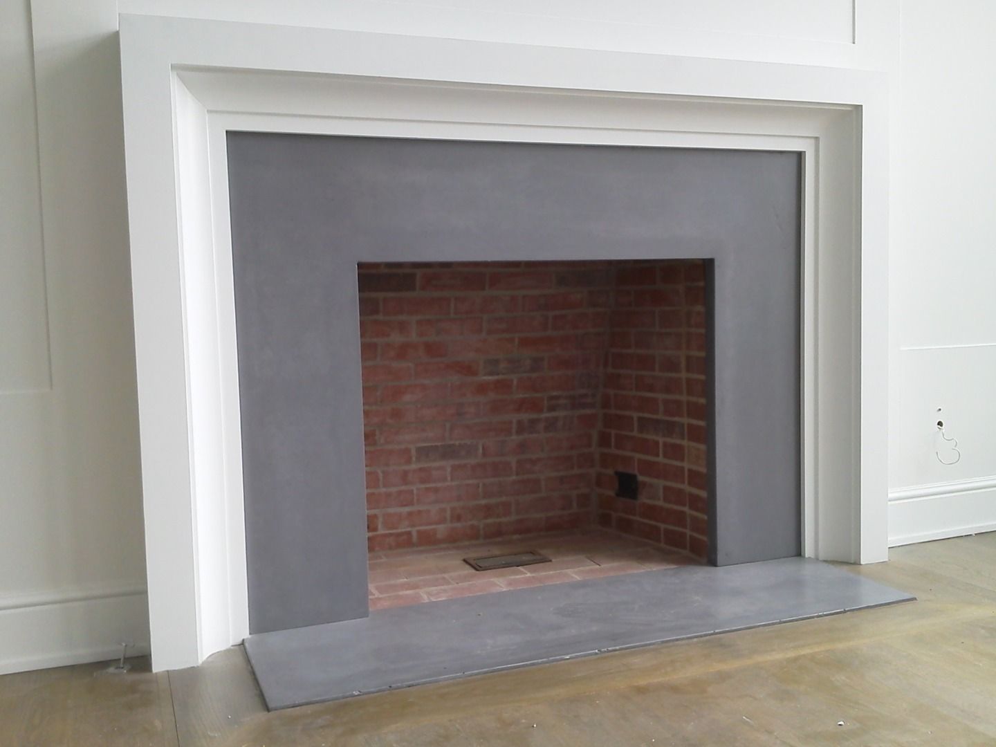 Concrete Fireplace Hearth Beautiful Stone Surround You Would Need Much Thinner Mantle Piece I