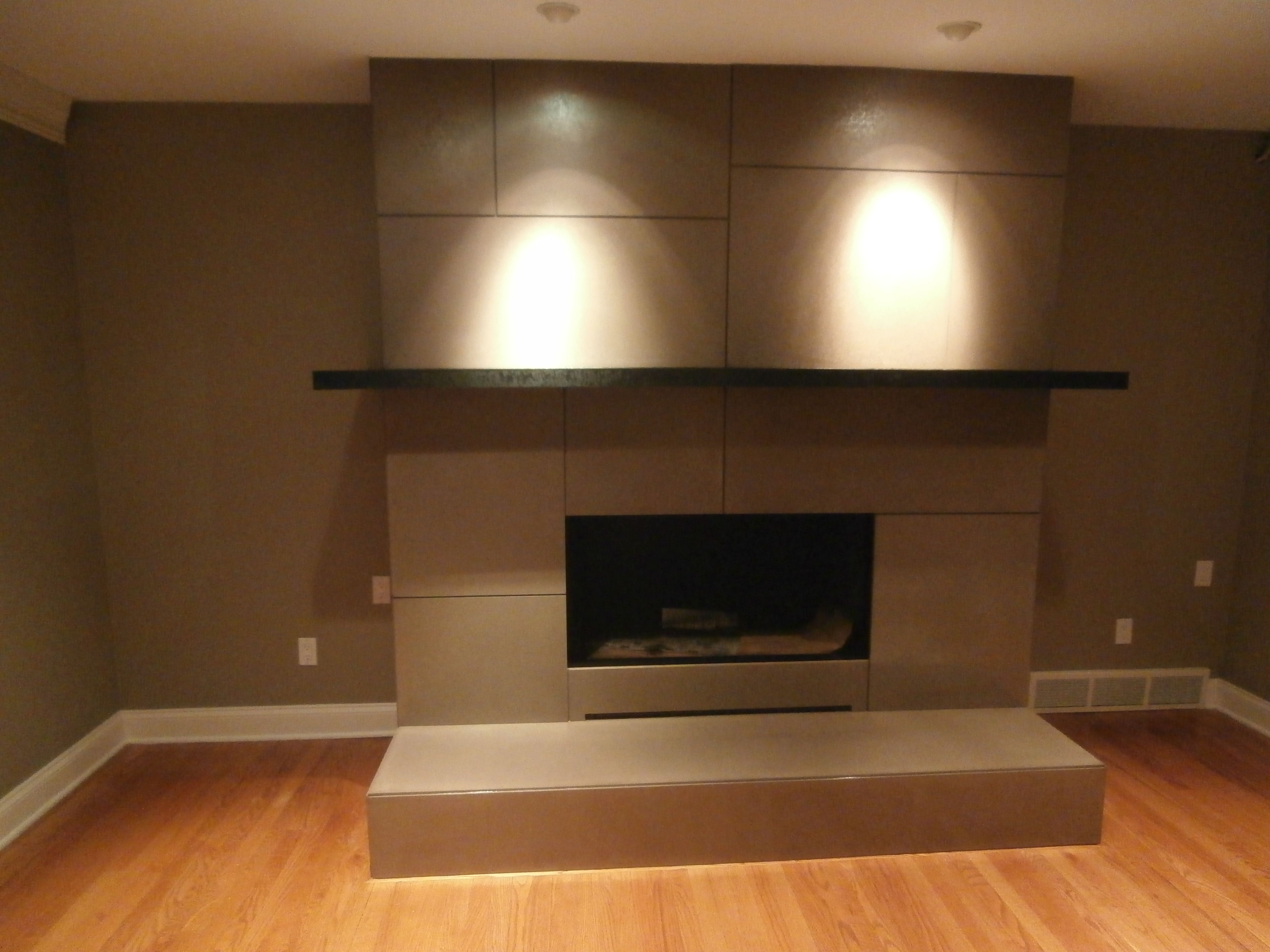 Concrete Fireplace Hearth Elegant Fireplace Surround and Mantel Made Of Engineered Concrete