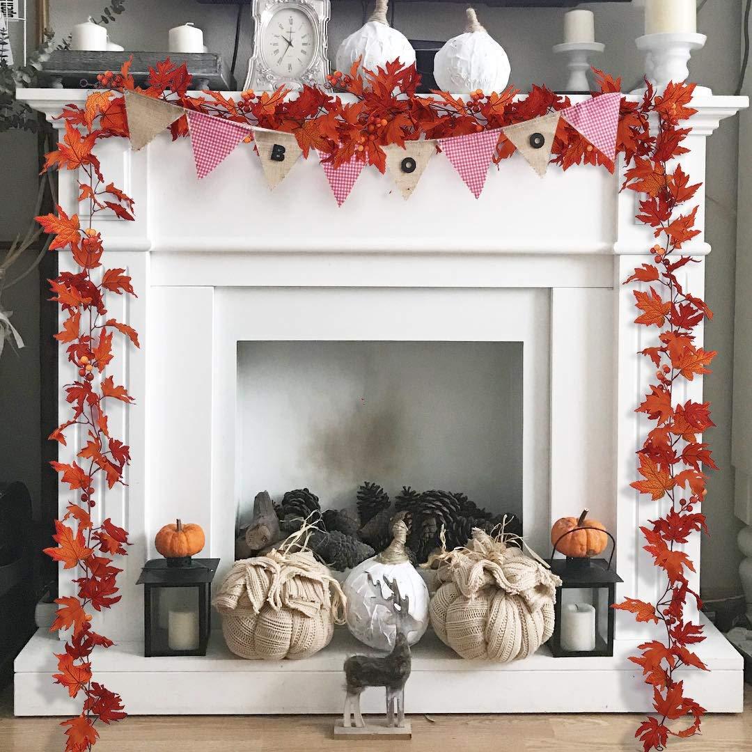 Congo Fireplace Best Of 2pcs Artificial Maple Leaves Garland Wedding Autumn Decorations Halloween Table Decors 2 Red