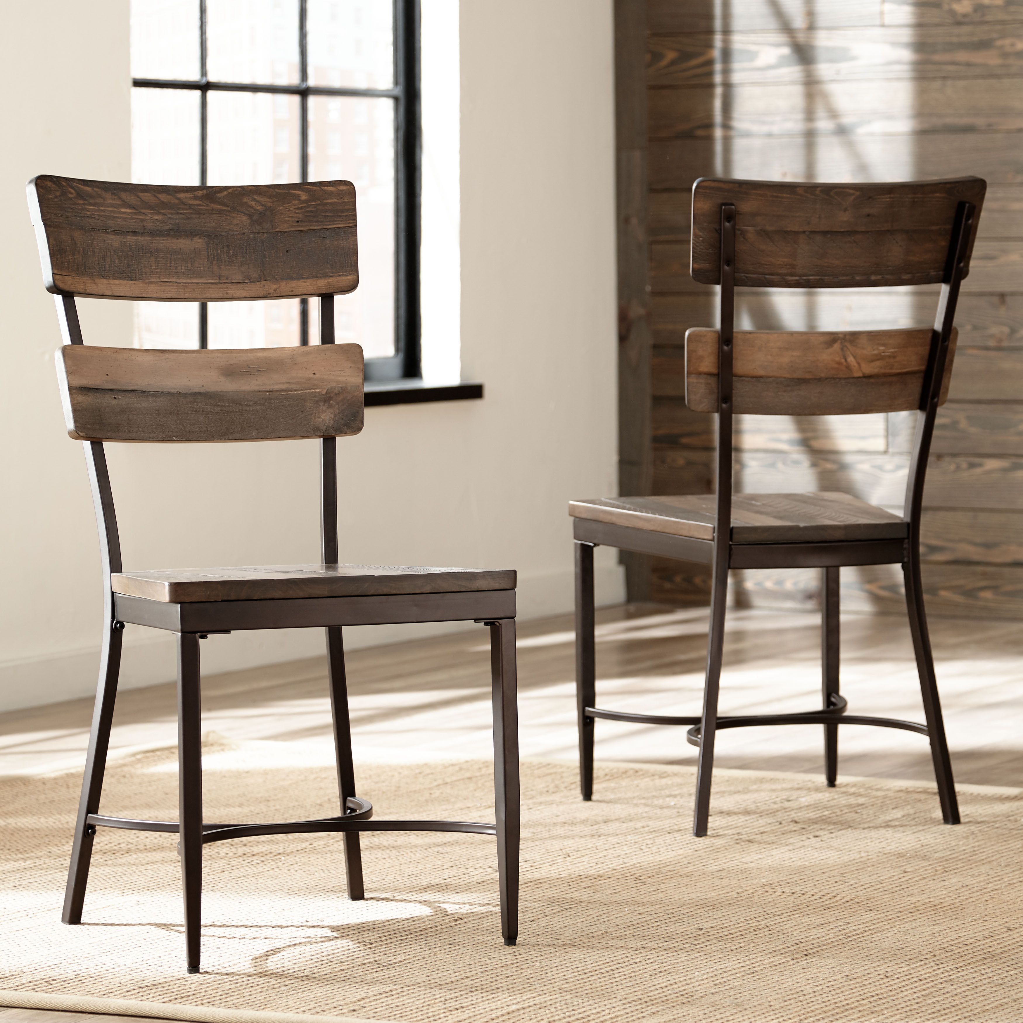 Pine Canopy Klamath Brown Metal and Wood Dining Chair Set 84dd5a7247cf d0c56cacb5fa0a