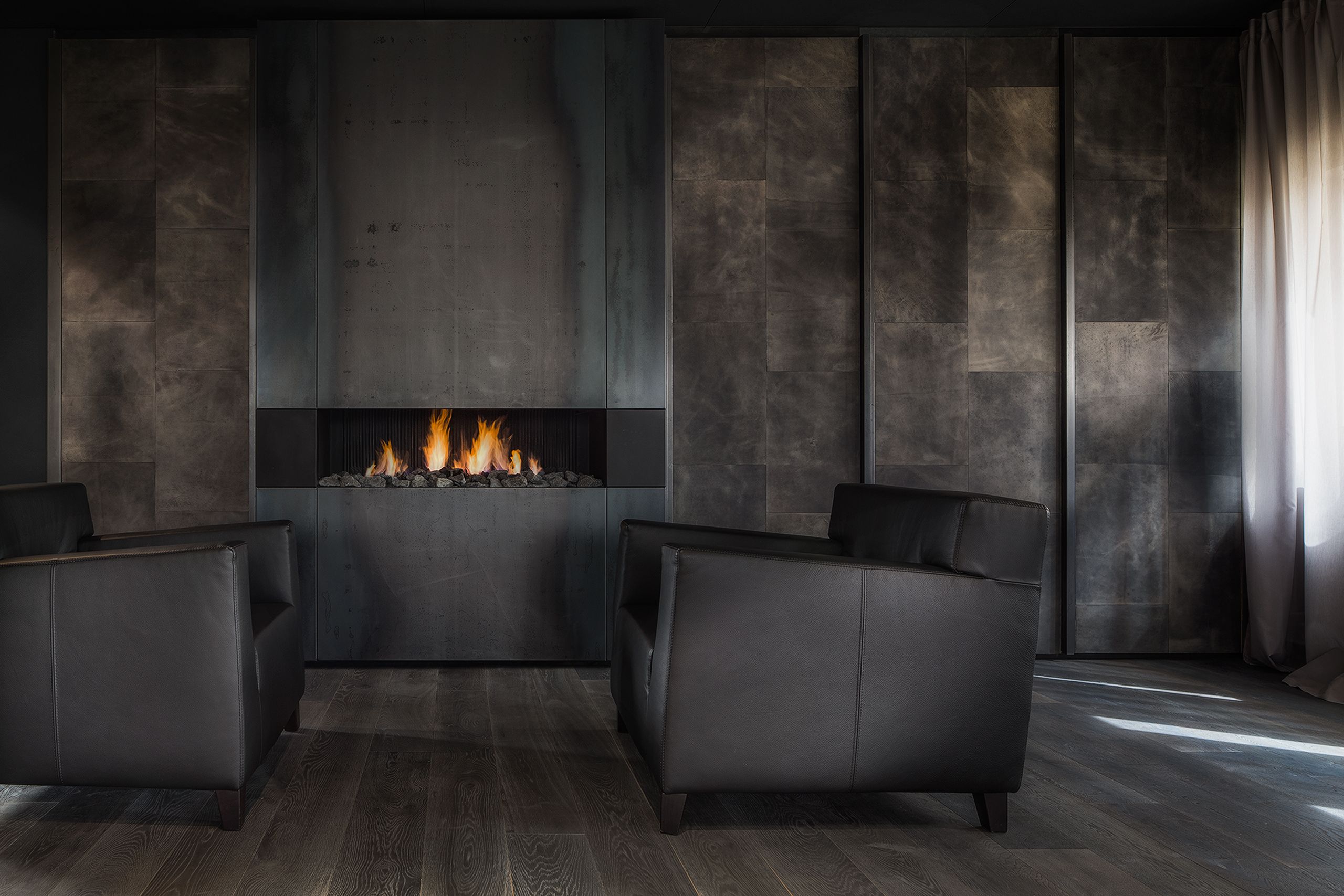 Contemporary Fireplace Screens Lovely Fireplace with Bluesteel & Leather