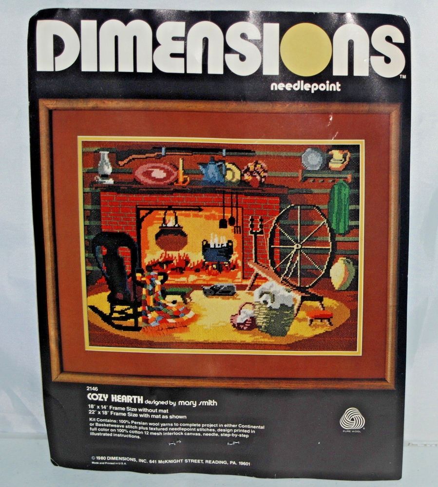 Continental Fireplaces Awesome Details About Vtg 1980 Dimensions Needlepoint Cozy Hearth