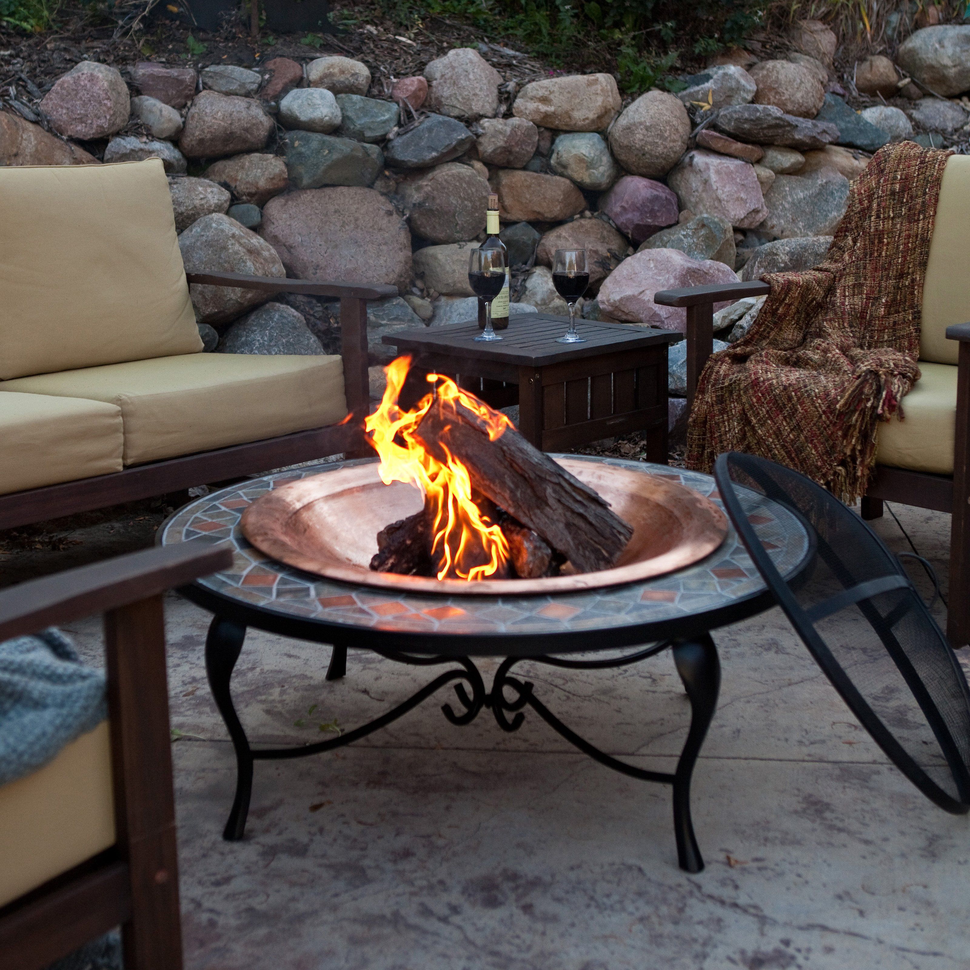 Copper Fireplace Beautiful Have to Have It Red Ember Mosaic 40 Inch Surround Fire Pit