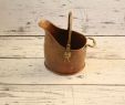 Copper Fireplace New Vintage solid Copper Fireplace Coal Bucket Scuttle Holder