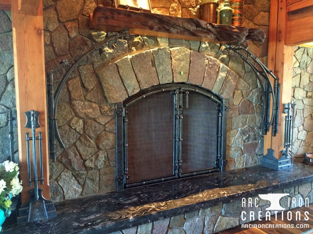 Copper Fireplace Screen Elegant Fireplace Arc Iron Creations Fireplaces In 2019
