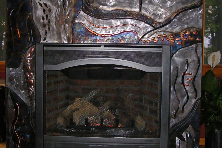 Copper Fireplace Screen Inspirational Steel and Copper Metal Fireplace Surround