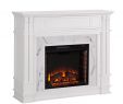 Corner Electric Fireplace New Highpoint Faux Cararra Marble Electric Media Fireplace White