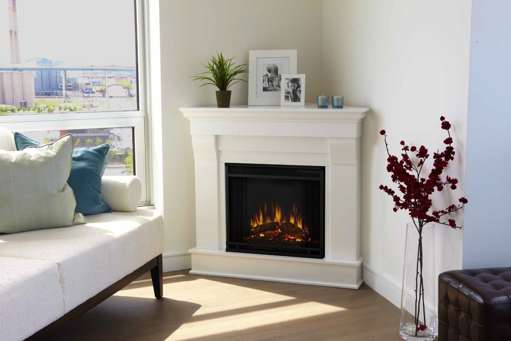 Corner Fireplace Insert Lovely Best White Real Looking Electric Fireplace