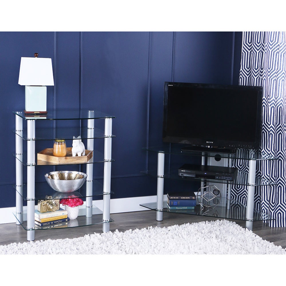 Glass Metal 44 inch Corner TV Stand Glass Metal 44 inch Corner TV Stand f88cf5be 1f0d 4d9a 9b13 bc4e0d5
