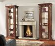 Corner Unit Fireplace Fresh Wood Display Lighted Corner Curio Cabinet with Glass Doors