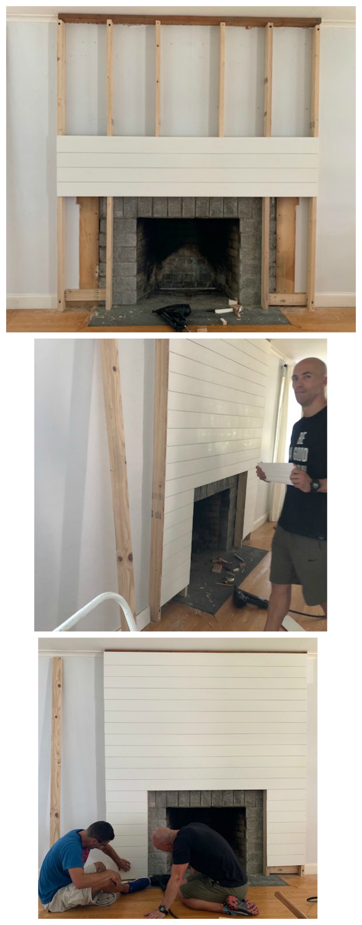 Cover Brick Fireplace with Wood Panels Fresh Shiplap Fireplace and Diy Mantle Ditched the Old