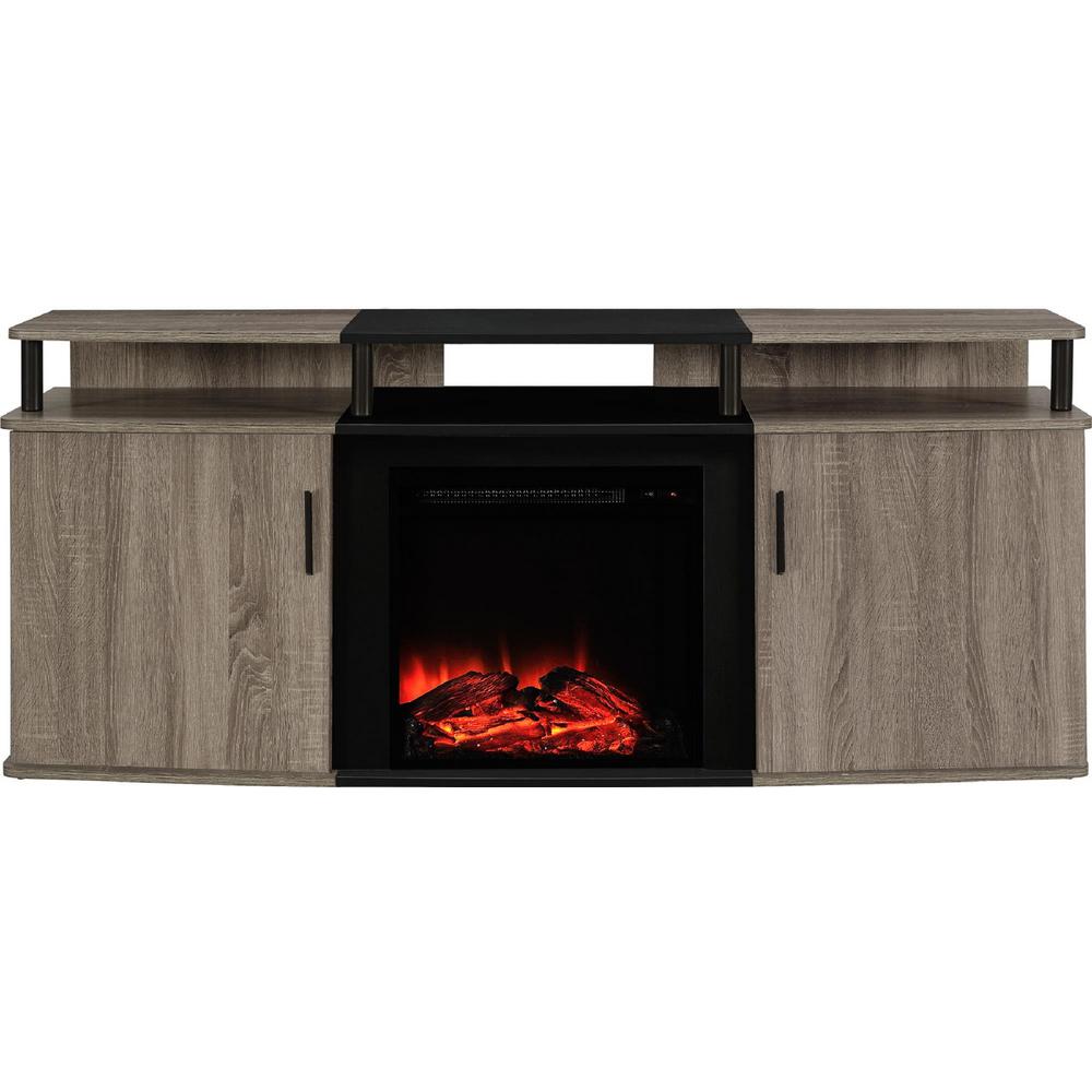 Dark Wood Electric Fireplace New Ameriwood Windsor 70 In Weathered Oak Tv Console with