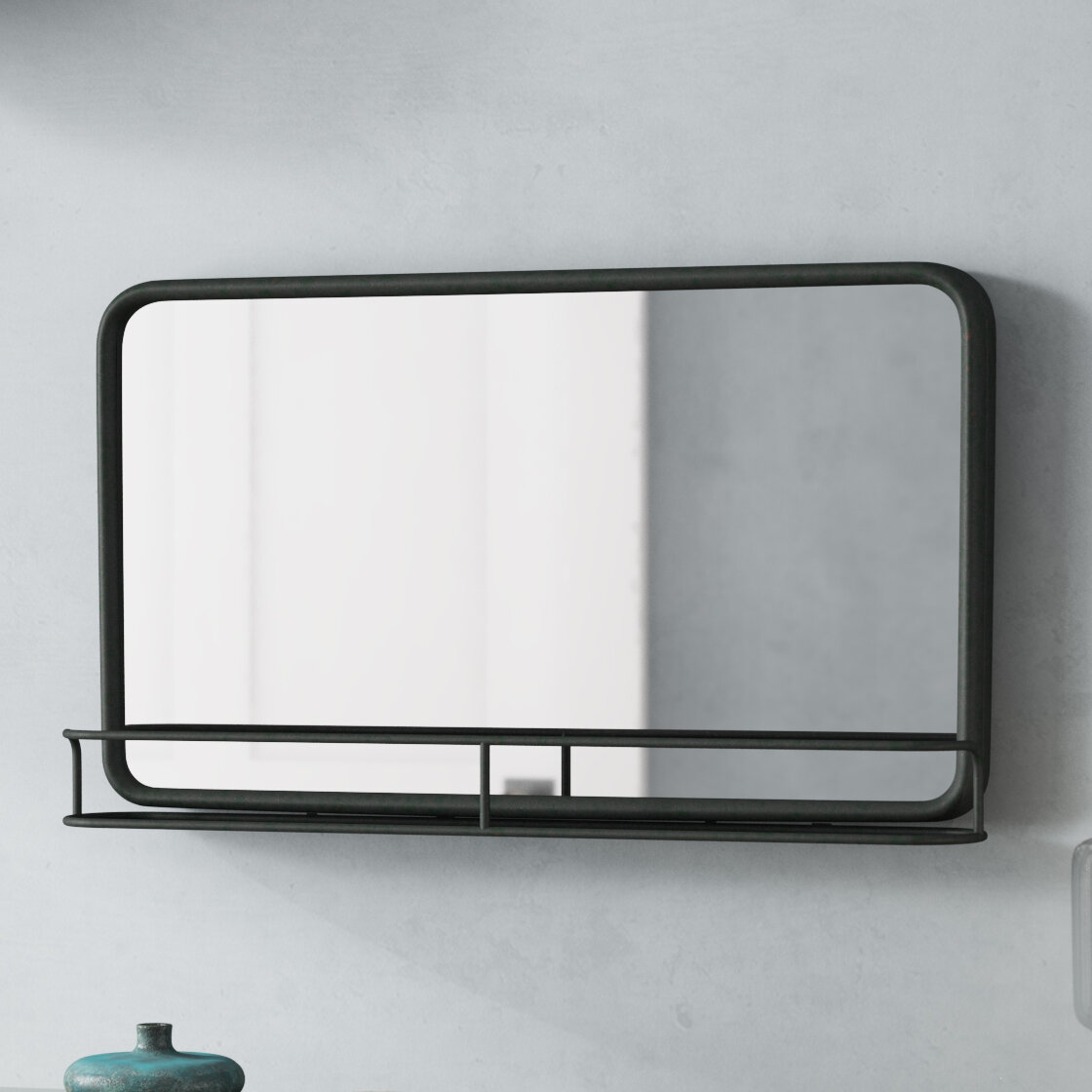 Maloney Metal with Shelves Accent Mirror maloney metal with shelves accent mirror