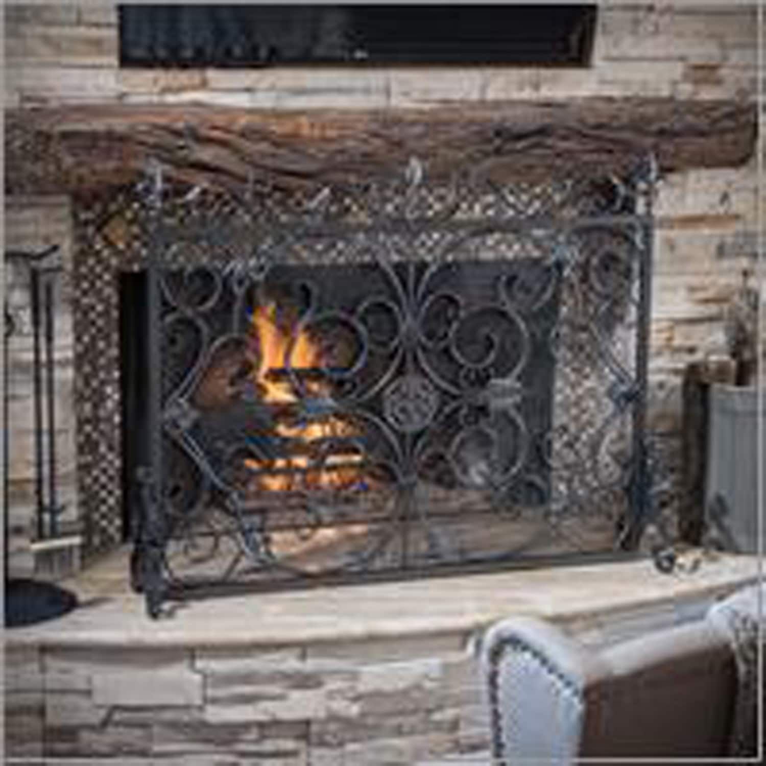 Fleur Silver & Black Fireplace Screen Products c8090df729b9ace7f6236aee2d72ca7a
