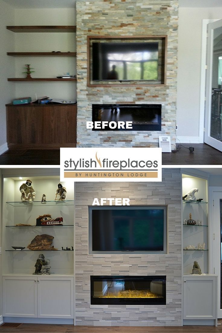 Fireplace wall by Stylish Fireplaces Silver Fox strips by 1b0d ccd6bdc4f421a43f7cc9d09