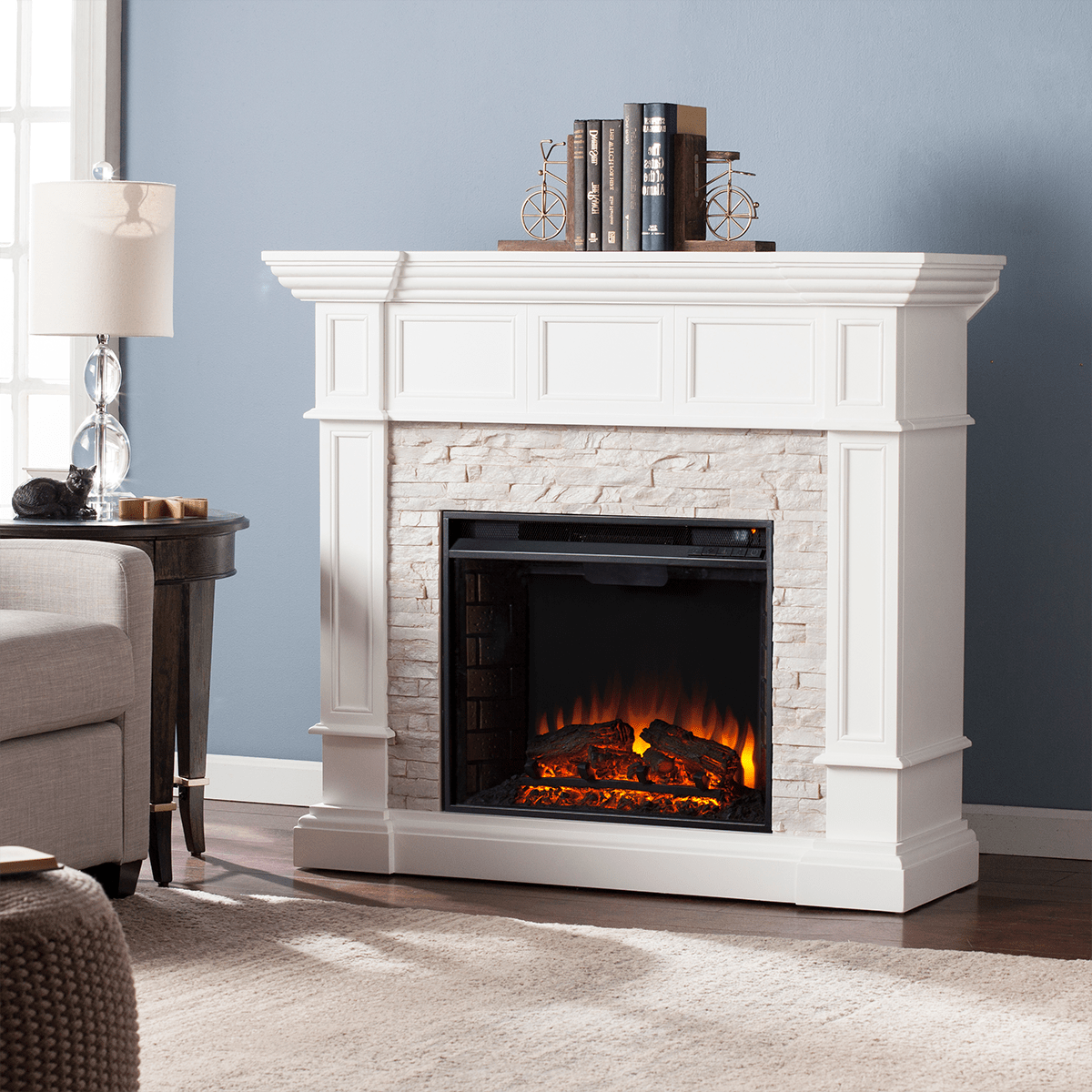 Diy Water Vapor Fireplace Beautiful southern Enterprises Merrimack Simulated Stone Convertible Electric Fireplace