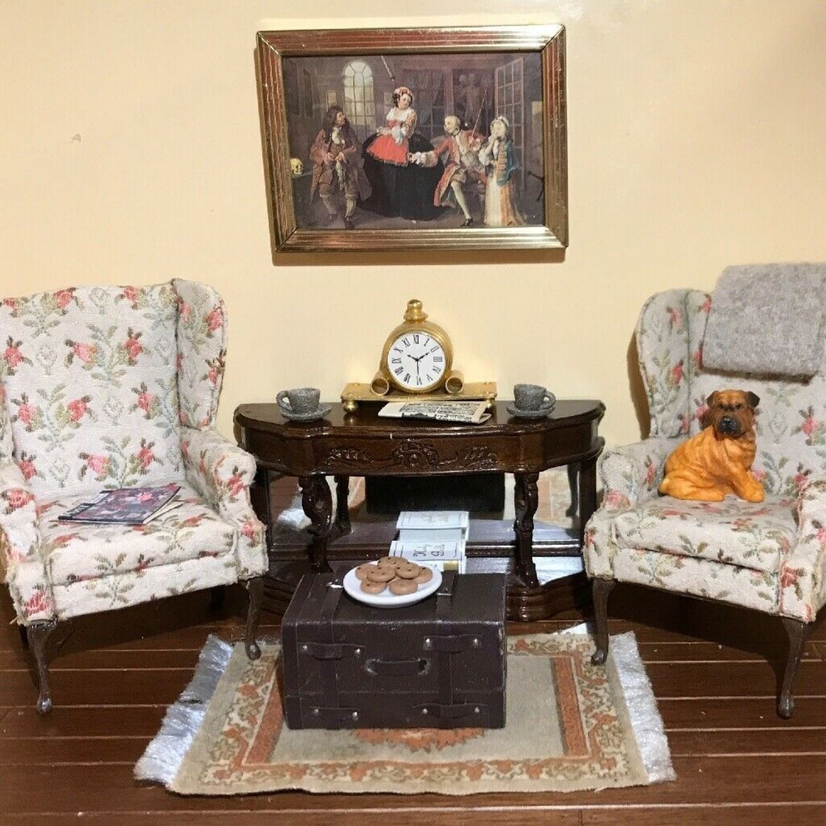Dollhouse Miniature Diorama Vintage Living Room Tables 7ba40dfc032b20f4b031aa59bd17c42d