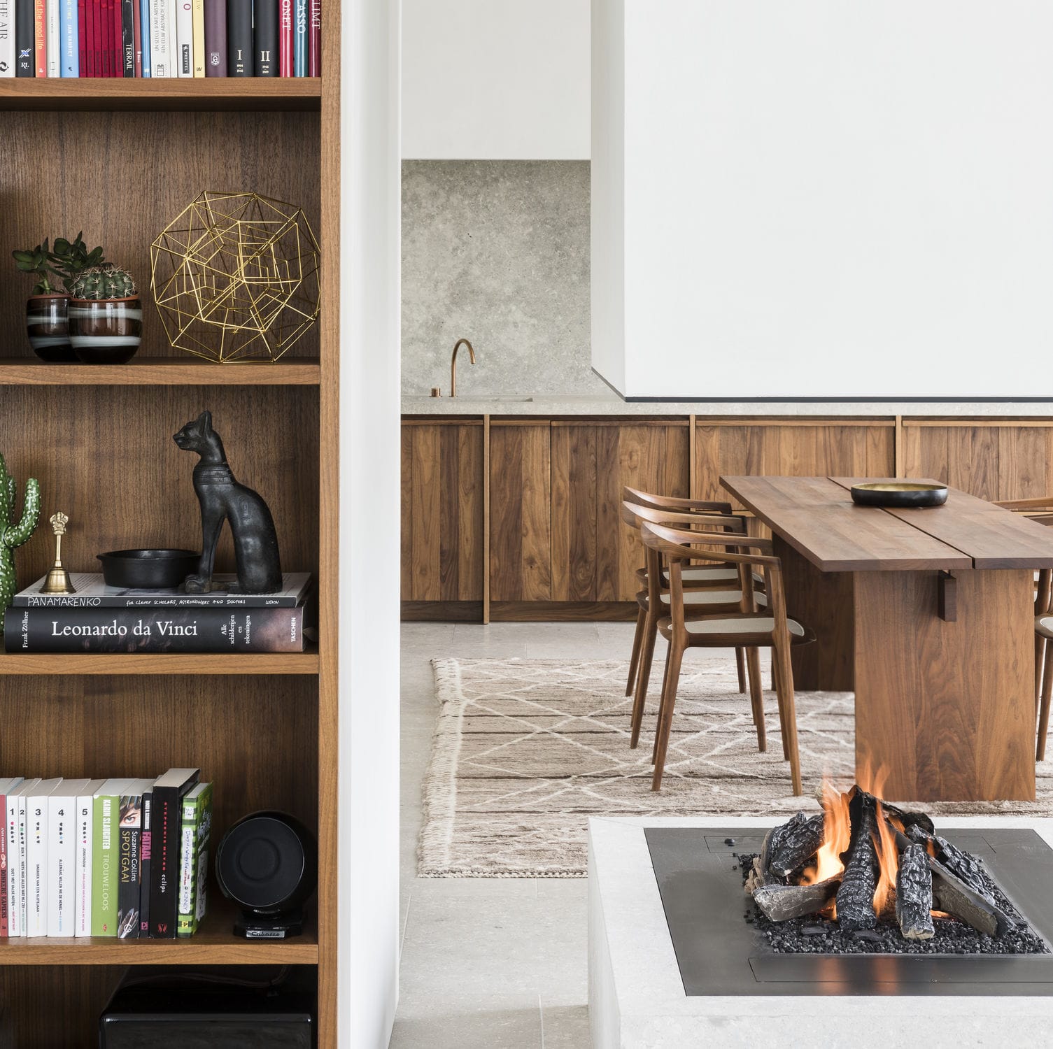 Gas fireplace contemporary open hearth central URBAN
