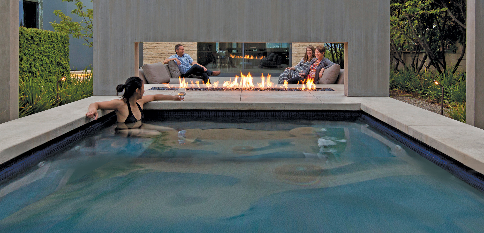Double Sided Gas Fireplace Indoor Outdoor Unique Spark Modern Fires