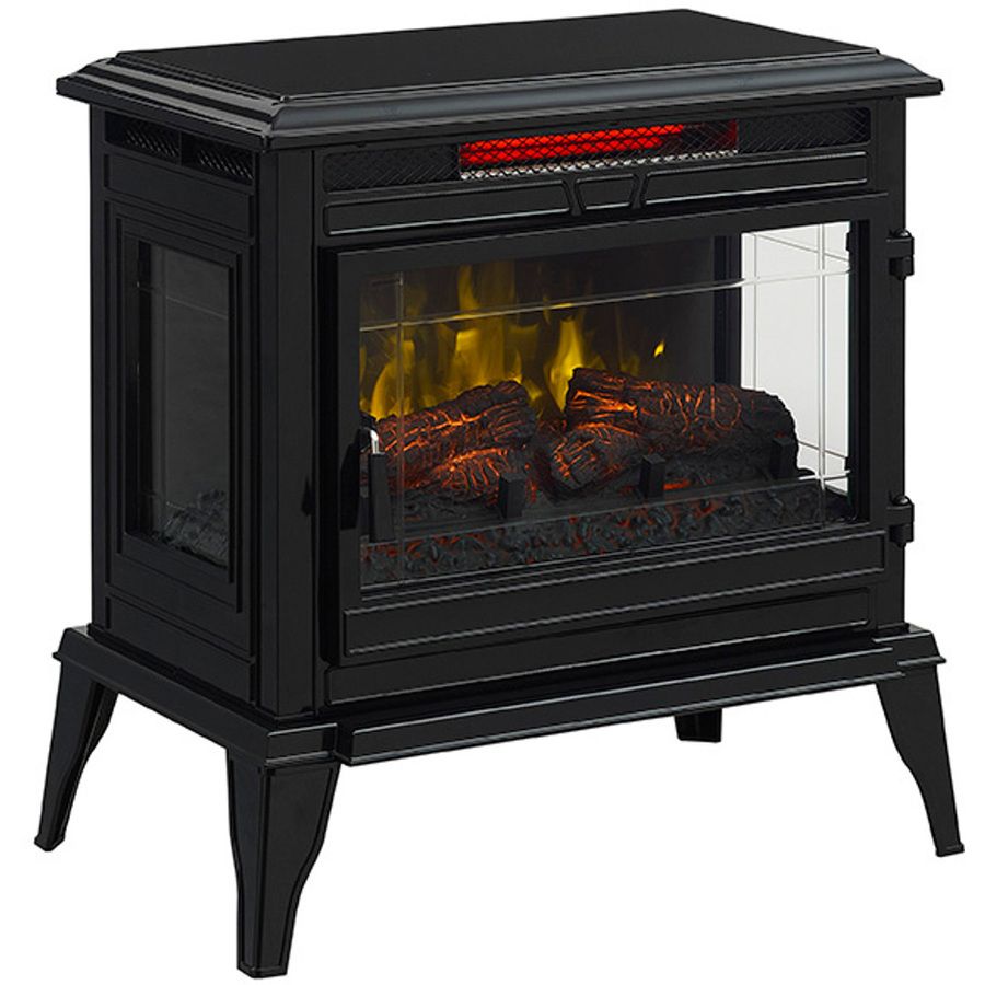 Duraflame Electric Infrared Quartz Fireplace Stove with 3d Flame Effect Elegant Mr Heater 24 In W 5 200 Btu Black Metal Flat Wall Infrared