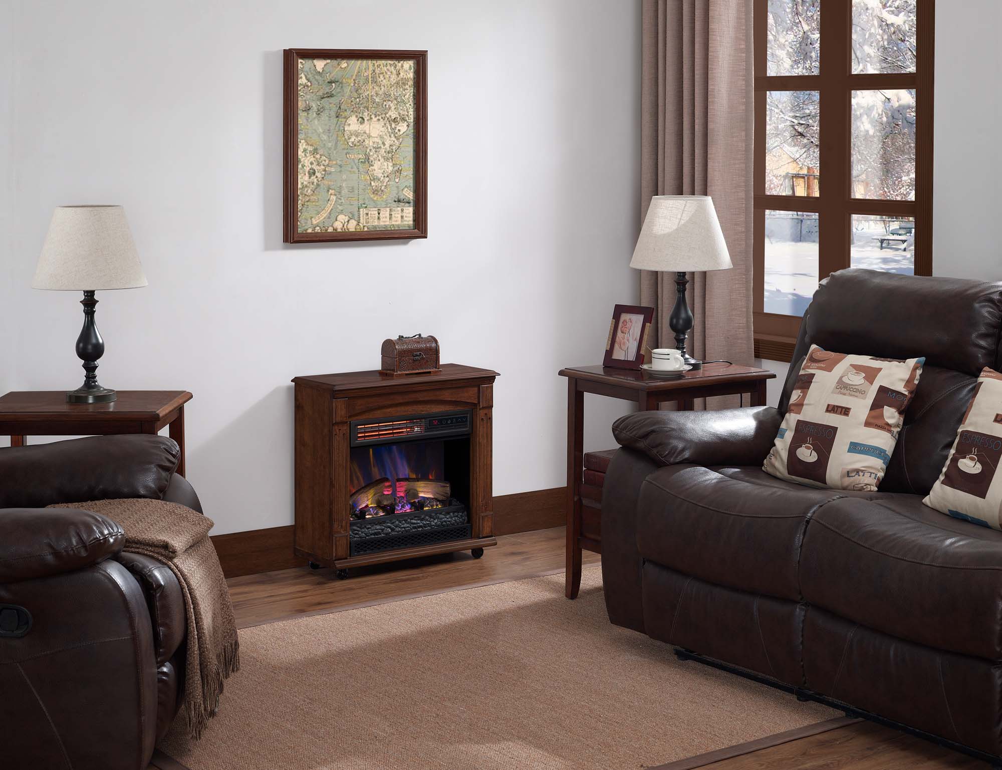 Duraflame Fireplace Elegant Rolling Mantel Fireplace