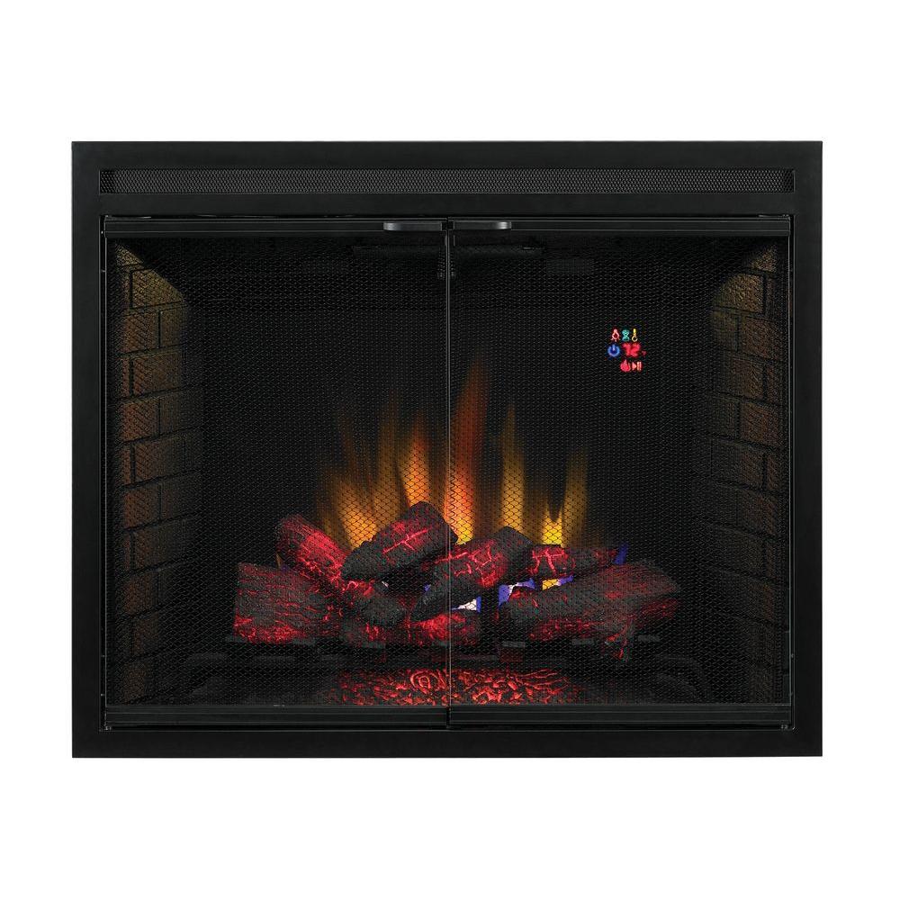 39 in Traditional Built in Electric Fireplace Insert with Glass Door and Mesh Screen spectrafire electric fireplace inserts 39eb500grs 64 1000