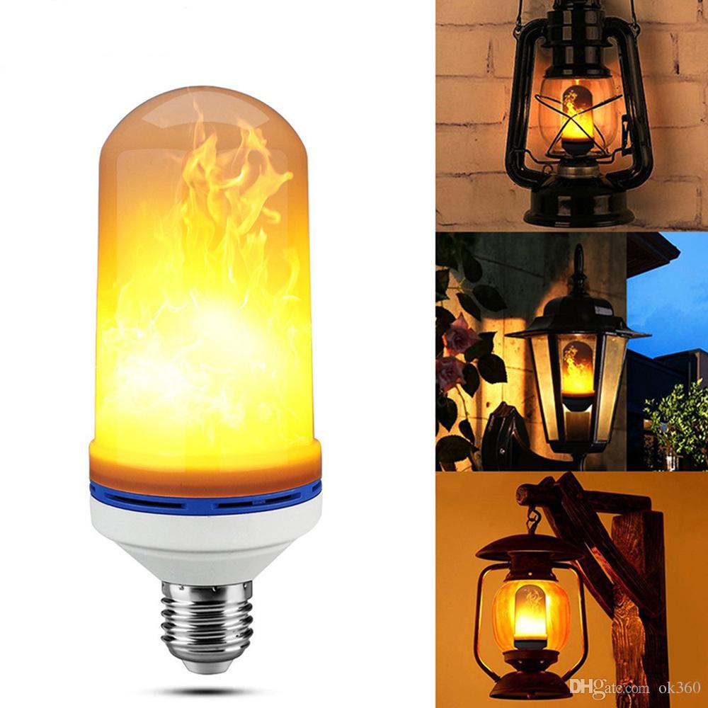 Electric Fireplace Bulb Beautiful E27 6w Led Flame Effect Fire Light Bulbs Flickering Emulation Decorative Lamps Simulated Vintage Flame Bulb for Club Bar Bedroom Full Spectrum Light