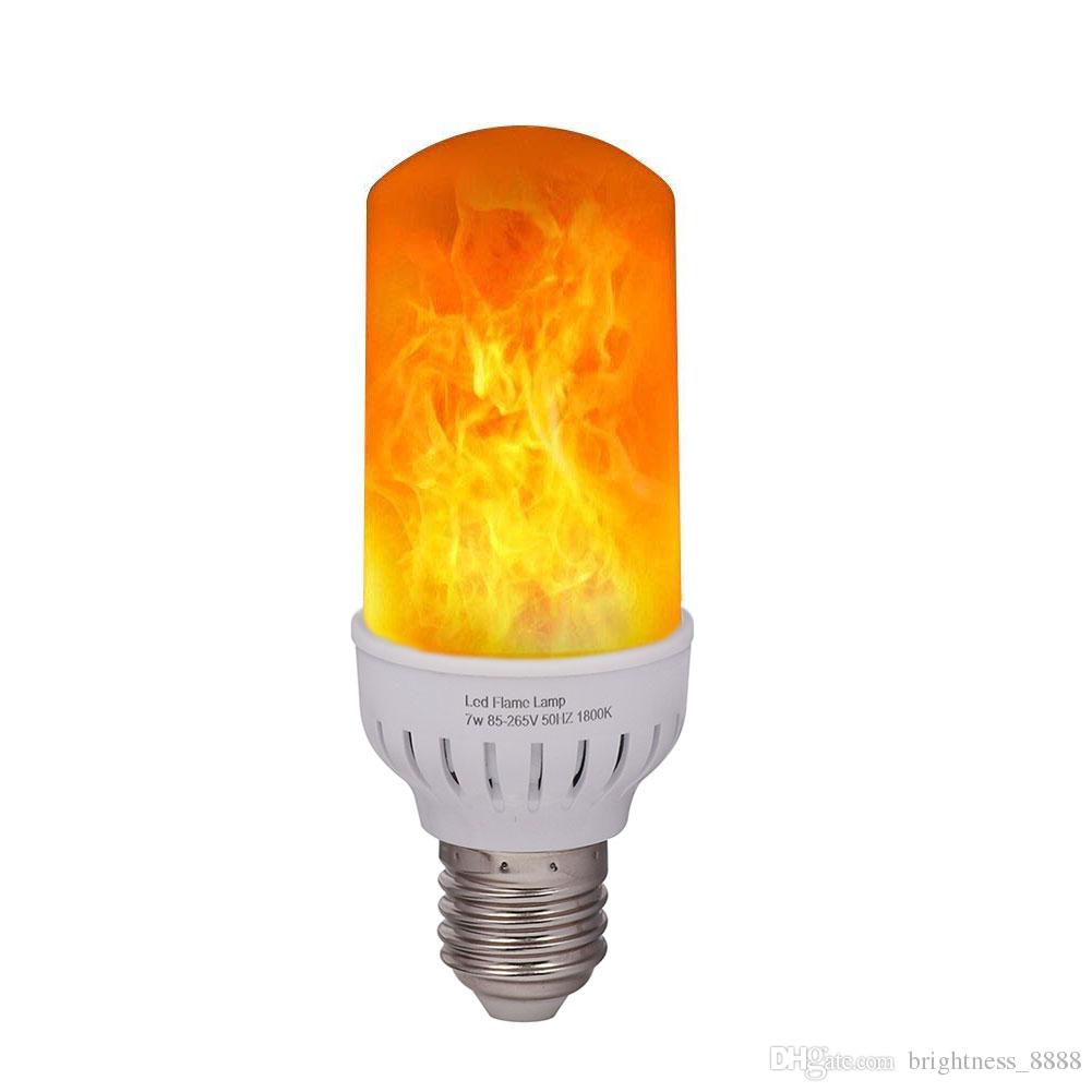 Electric Fireplace Bulb Luxury E27 2835 Led Flame Effect Fire Light Bulbs 7w Creative Lights Flickering Emulation Vintage atmosphere Decorative Lamp 3 Modes Led Flood Light Bulbs