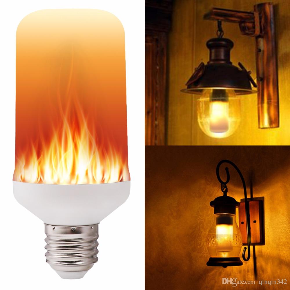 E27 E26 2835 LED Flame Effect Fire Light Bulbs Creative Lights Flickering Emulation Vintage Atmosphere Decorative Lamp e27 e26 2835 led flame effect fire light
