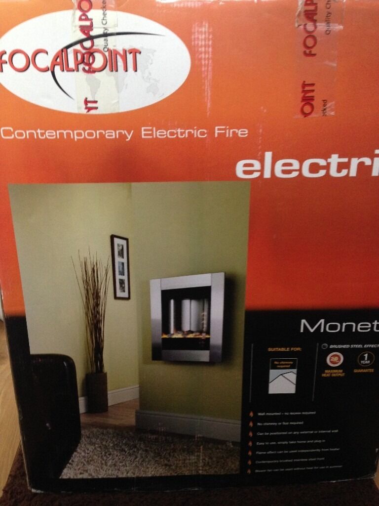 Electric Fireplace Modern Wall Mount Lovely "focalpoint Monet" Wall Hung Contemporary Electric Fire