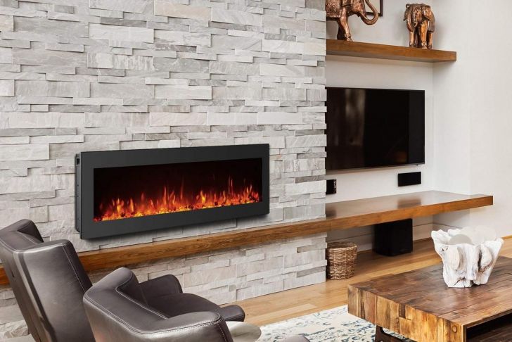 Electric Fireplace Stone Wall Fresh Gmhome Black Electric Fireplace Wall Mounted Heater