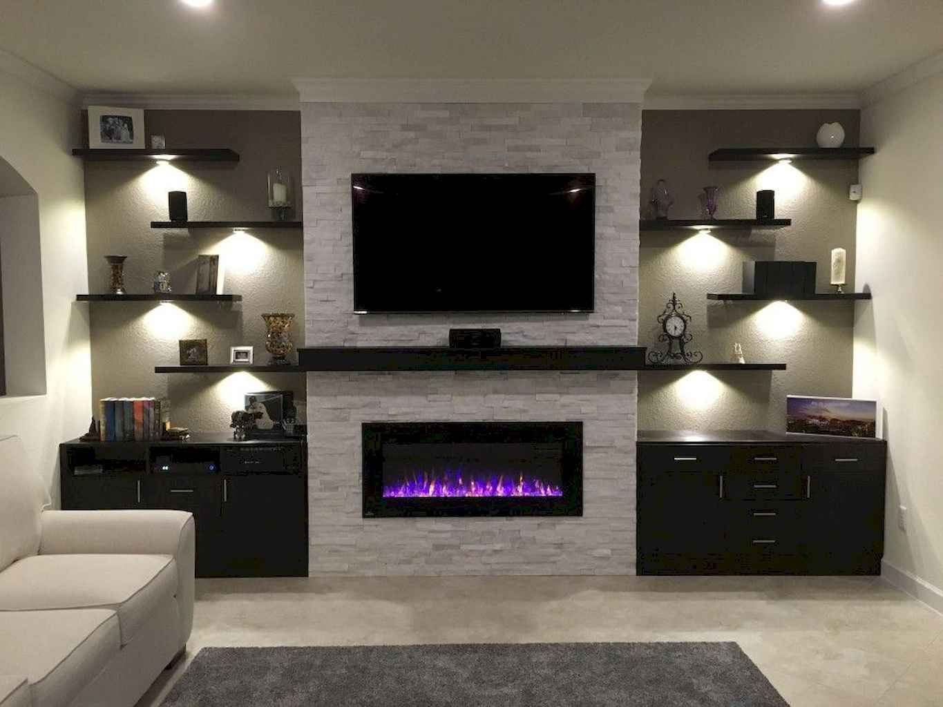 Electric Fireplace with Bookshelves Beautiful 50 Diy Floating Shelves for Living Room Decorating