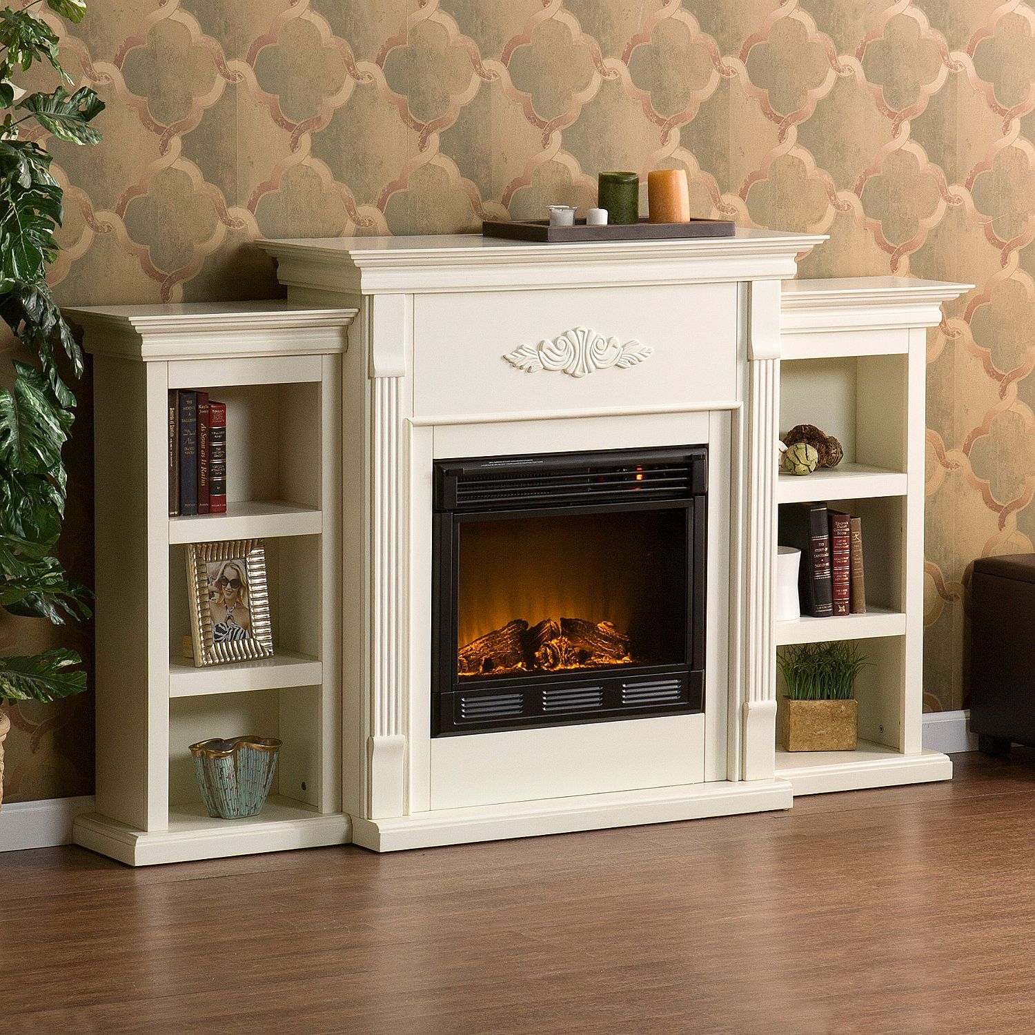 Electric Fireplace with Bookshelves Fresh Emerson Electric Fireplace Ivory Sam S Club