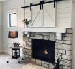 Electric Fireplace with Sliding Barn Doors Fresh White Painted Shiplap On A Fireplace with Secret Tv Storage