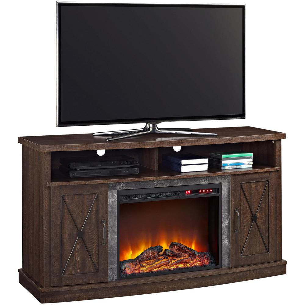 Electric Fireplace with Sliding Barn Doors Inspirational Ameriwood Yucca Espresso 60 In Tv Stand with Electric