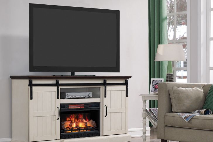 Electric Fireplace with Sliding Barn Doors New Glendora 66 5&quot; Tv Stand with Electric Fireplace