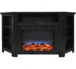 Electric Fireplace with Wood Mantel Elegant Tyler Park 56 In Electric Corner Fireplace In Black Coffee with Led Multi Color Display