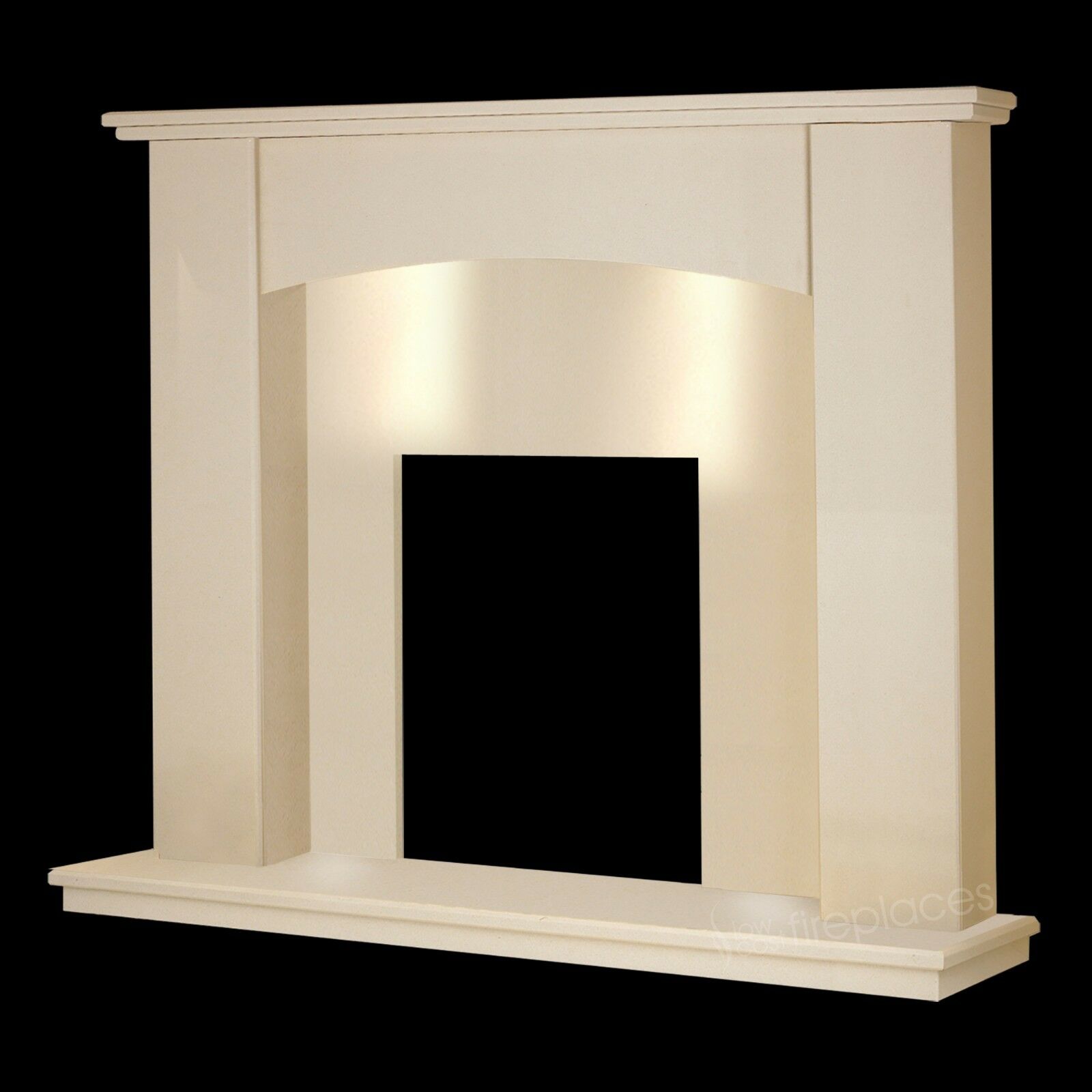 Electric Fireplace with Wood Mantel Fresh Details About Cream Stone Marble Modern Curved Surround Electric Fire Fireplace Suite Lights